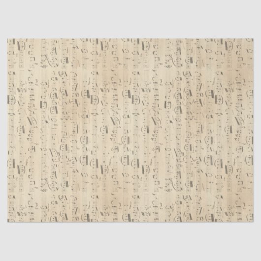 Muzieknotitieblad Muziek op Tan-decoupage Tissuepapier (Voorkant)