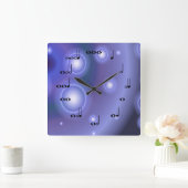 Muzieknotitieblok met paars vierkante klok (Huis)