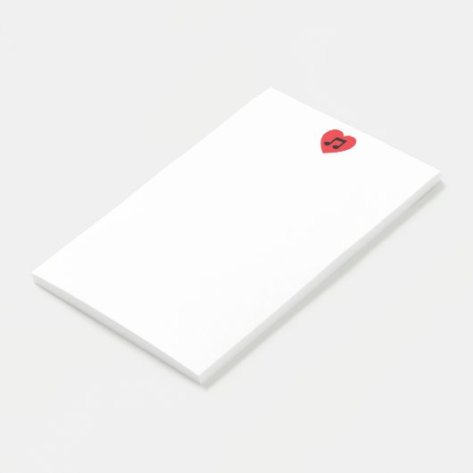 Muzieknotitiehart 4 x 6 Post-it notities Post-it® Notes (Schuin)