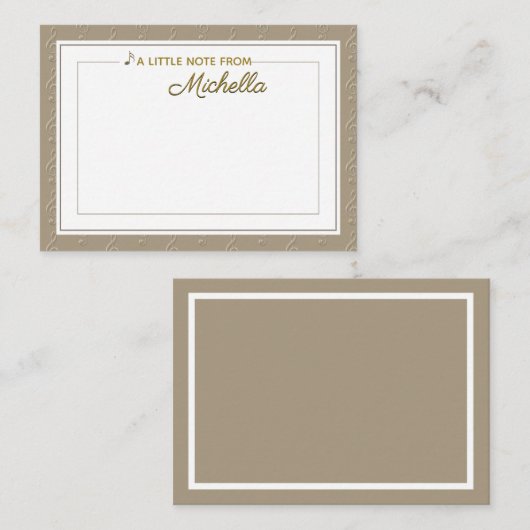 Muzieknotitiekaart met inscriptie Treble Clef Notitiekaartje (Voorkant / Achterkant)