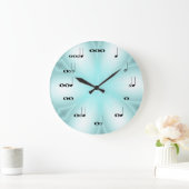 Muzieknotitieklok op licht blauw grote klok (Huis)