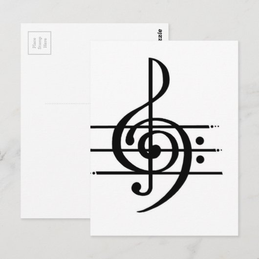 Muzieknotitieontwerp Briefkaart (Voorkant / Achterkant)