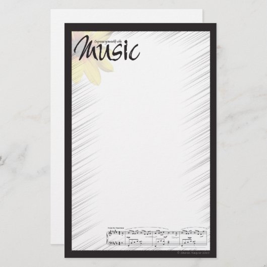 Muzieknotitiepapier Briefpapier (Voorkant / Achterkant)