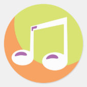 Muzieknotitiepictogram Ronde Sticker (Voorkant)
