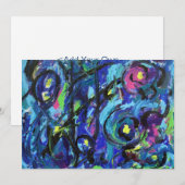 Muzieknotities Abstracte kunstuitnodiging Kaart (Voorkant / Achterkant)