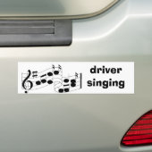 muzieknotities, bestuurderszang bumpersticker (Op auto)