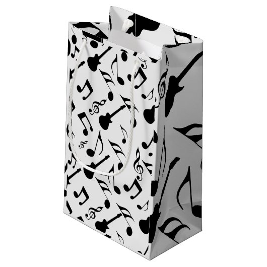 Muzieknotities - Blad muziekontwerp Klein Cadeauzakje (Achterkant Gekanteld)