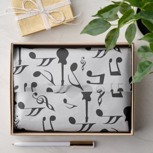 Muzieknotities - Blad muziekontwerp Tissuepapier (Geschenk)