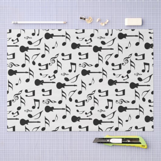 Muzieknotities - Blad muziekontwerp Tissuepapier (Craft)