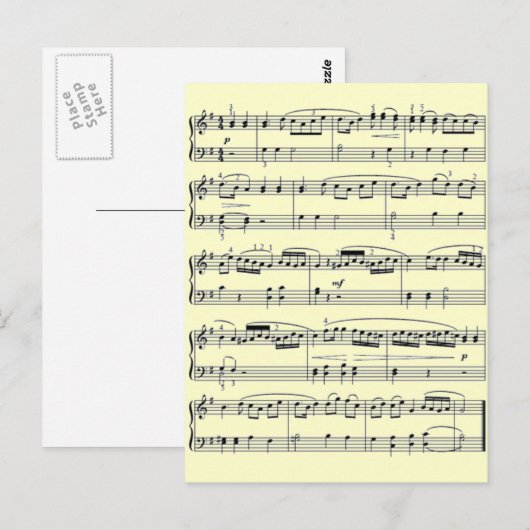 muzieknotities briefkaart (Voorkant / Achterkant)