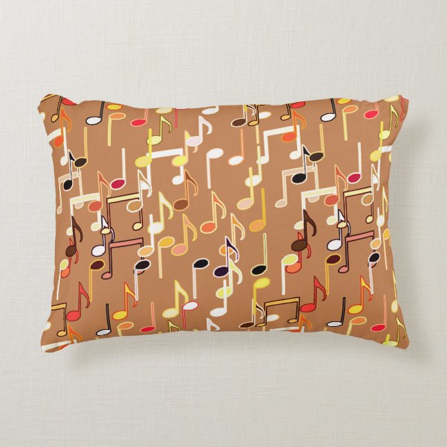 Muzieknotities — Caramel Tan, Multi Decoratief Kussen (Voorkant)