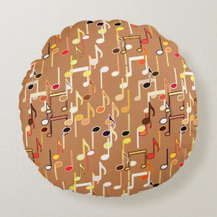 Muzieknotities — Caramel Tan, Multi Rond Kussen