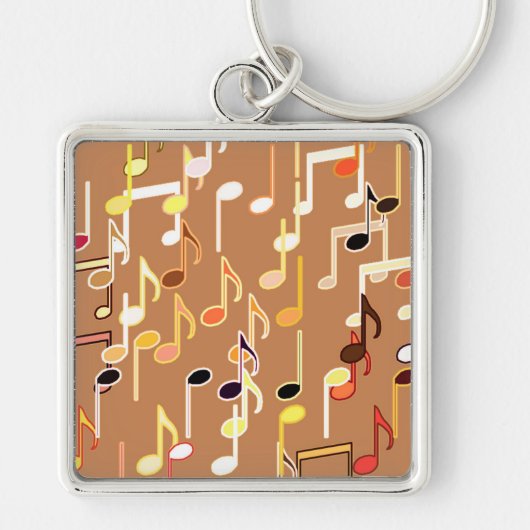 Muzieknotities — Caramel Tan, Multi Sleutelhanger (Voorkant)