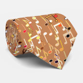 Muzieknotities — Caramel Tan, Multi Stropdas (Opgerold)