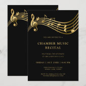 Muzieknotities Concert Sjabloon Elegante Uitnodigi Kaart (Voorkant / Achterkant)
