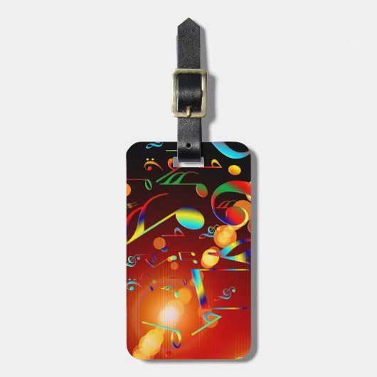 Muzieknotities dansen bagagelabel (Voorkant verticaal)