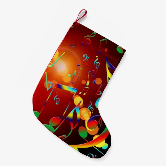 Muzieknotities dansen kleine kerstsok (Voorkant (Hangend))