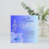 Muzieknotities en hibiscus Weddenschap Kaart (Staand voorkant)