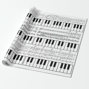Muzieknotities en Romantisch pianopakpapier Cadeaupapier