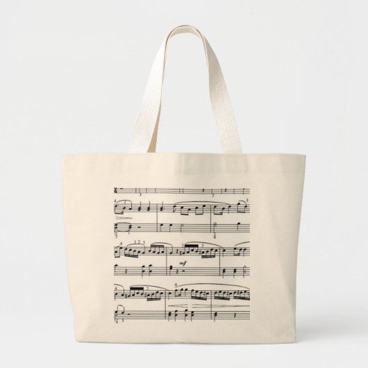 muzieknotities grote tote bag (Voorkant)