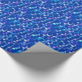 Muzieknotities — indigo blauw, multi cadeaupapier (Hoek)