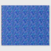 Muzieknotities — indigo blauw, multi cadeaupapier (Vlak)