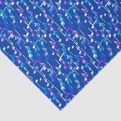 Muzieknotities — indigo blauw, multi tissuepapier (Detail)