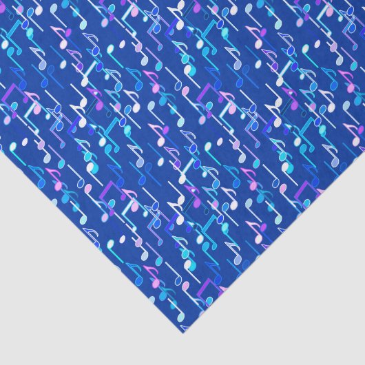 Muzieknotities — indigo blauw, multi tissuepapier (Detail)