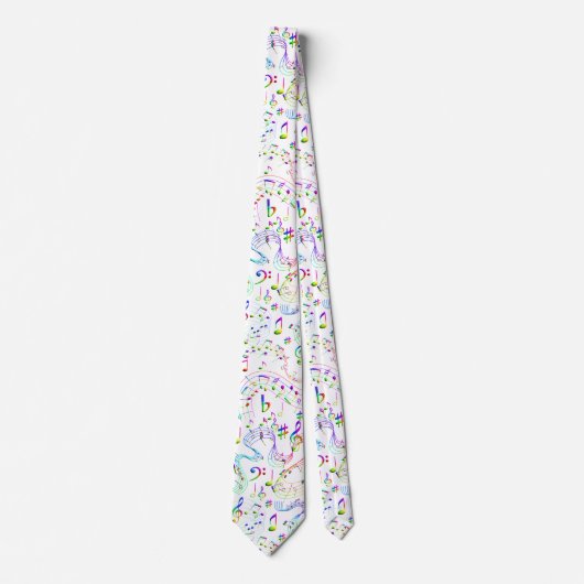 Muzieknotities kleurig stropdas (Voorkant)