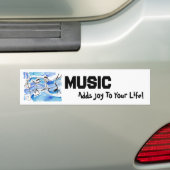 Muzieknotities Kom naar het leven Muziek voegt toe Bumpersticker (Op auto)