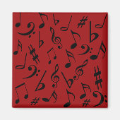 Muzieknotities Magnet - Rood (Voorkant)