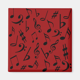 Muzieknotities Magnet - Rood