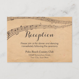 Muzieknotities Muzikale Trouwreceptie Informatiekaartje