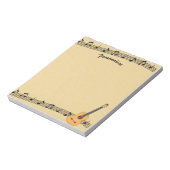 Muzieknotities op blad Muziek & gitaar personalise Notitieblok (Linkerzijde)