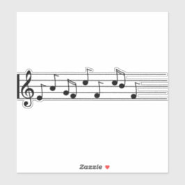 muzieknotities, personeel-violine-key-song sticker