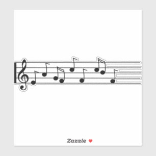 muzieknotities, personeel-violine-key-song sticker