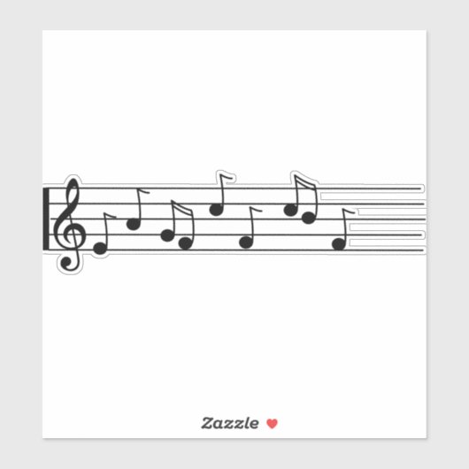 muzieknotities, personeel-violine-key-song sticker (Vel)