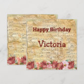 Muzieknotities  Persoonlijke verjaardagskaart (Voorkant / Achterkant)