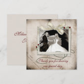 Muzieknotities Roos Fotokaart Bedankkaart (Voorkant / Achterkant)