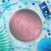 Muzieknotities Roze moonlight Bord (Feest)