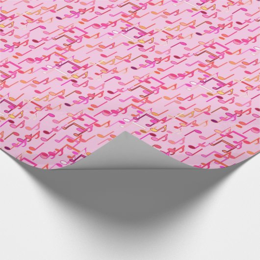 Muzieknotities — roze, multi cadeaupapier (Hoek)