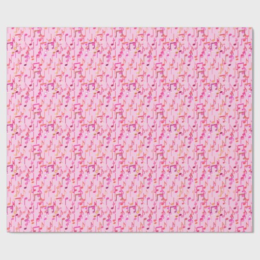 Muzieknotities — roze, multi cadeaupapier (Vlak)