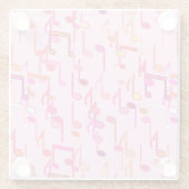 Muzieknotities — roze, multi glazen onderzetter (Achterkant)