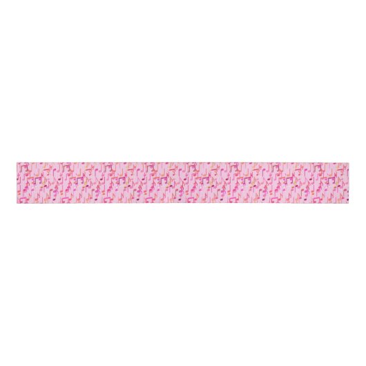 Muzieknotities — roze, multi grosgrain lint (Voorkant)