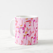 Muzieknotities — roze, multi koffiemok (Voorkant links)