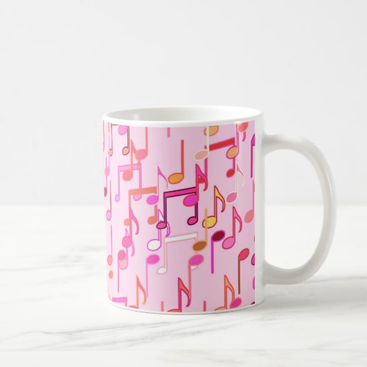 Muzieknotities — roze, multi koffiemok (Rechts)