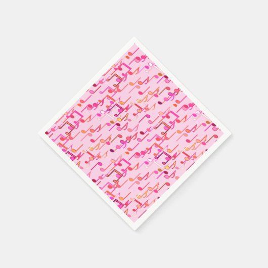 Muzieknotities — roze, multi servetten (Hoek)