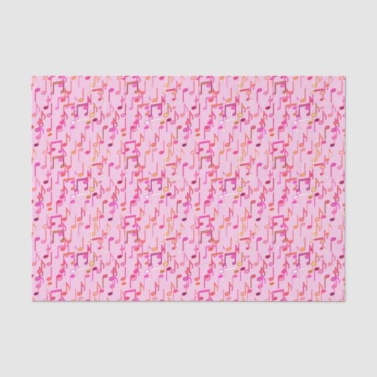 Muzieknotities — roze, multi tissuepapier (Voorkant)