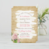 Muzieknotities & Roze Rozen Bloemen Huwelijksuitno Kaart (Staand voorkant)