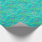 Muzieknotities — turkooizen, multi cadeaupapier (Hoek)